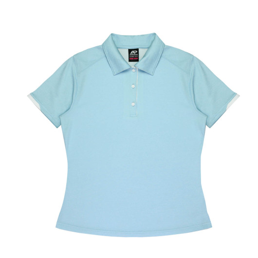 Lucia Womens Polos Light Blue White